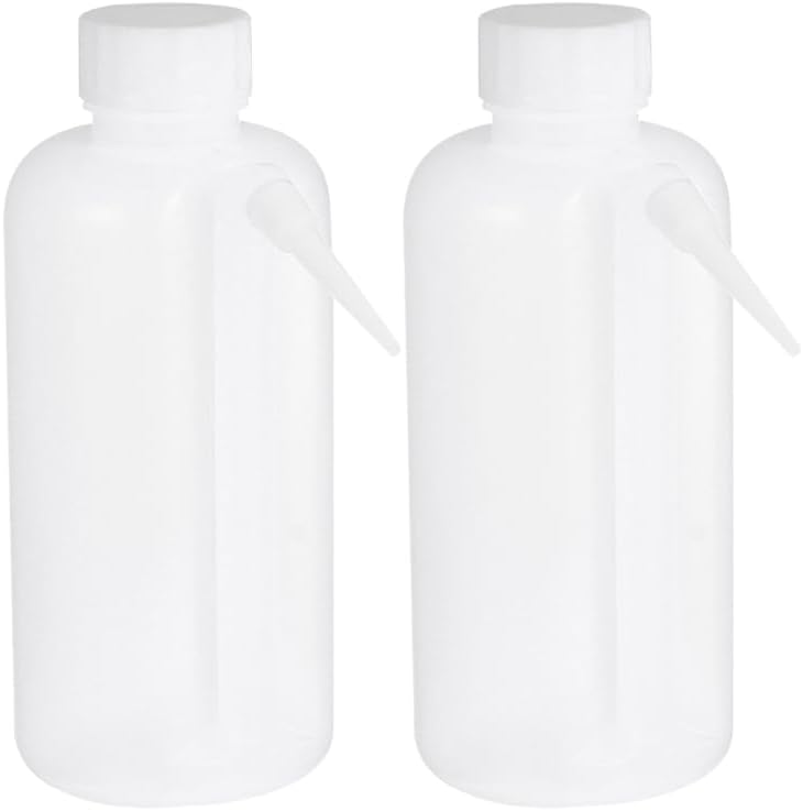 JECOMPRIS 2 Pack Wash Squeeze Bottles, Portable 500Ml Wide Mouth Oil Squeeze Bottles for Lab Use Succulent Watering and Tattoo Cleaning 16.9 Oz - Image 1